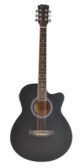 Electro Acoustic Guitar Matt Black Finish  40” Cutaway Dreadnought by Sotendo